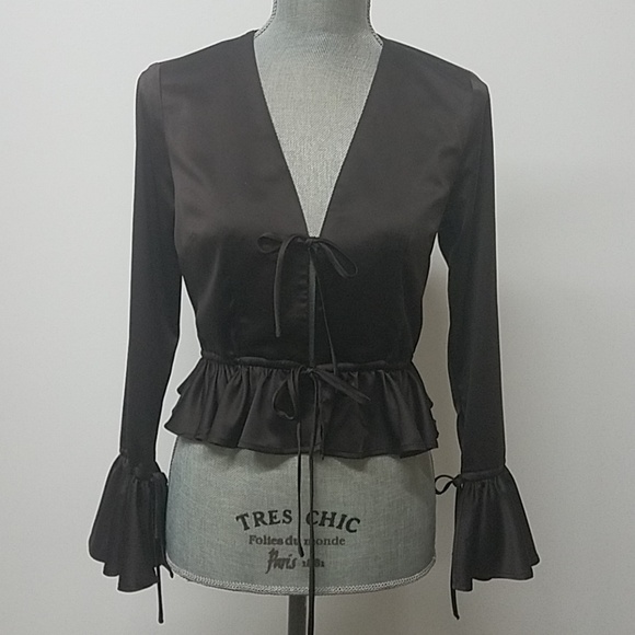 Tops - Two Tie Satin Crop Top